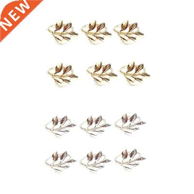 6Pcs Fall Leaves Napkin Rings Christening Metal Wedding Gift