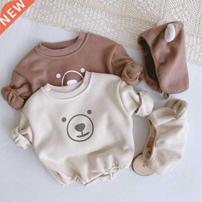 Free Ht 0-2 Yer Old Bby Fleece Ber Romper Lte utumn To