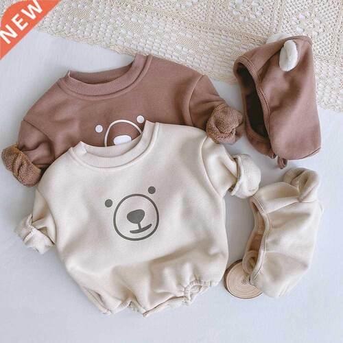 Free Ht 0-2 Yer Old Bby Fleece Ber Romper Lte utumn To