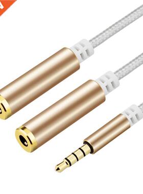 30cm 3.5mm Stereo Audio Male To 2 Female Heset Mic Y Split