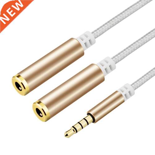 30cm 3.5mm Stereo Audio Male To 2 Female Heset Mic Y Split