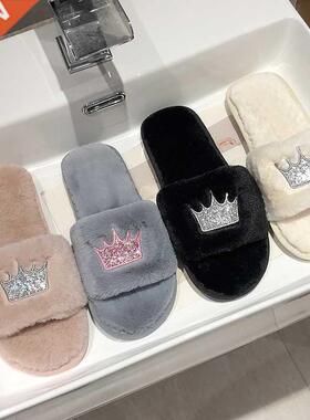 Slippers Women 2021 Womens Fur Slippers Winter Shoes Big Siz