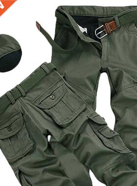 Men's Winter Pant Thick Warm Cargo Pant Casual Fleece Pocket