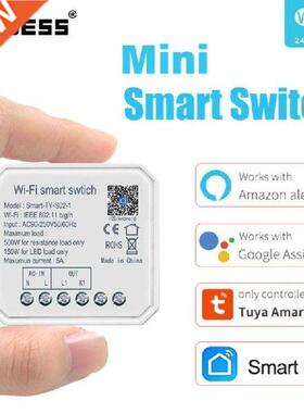AUBESS WiFi Tuya Smart Light Switch 1/2 Gang DIY Mini