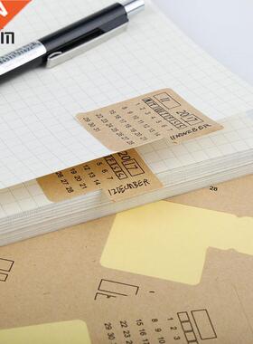 Index Sticker Universal Handwritten Calendar Sticker Kraft P