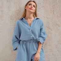 HiLoc Casual Sleepwear Cotton Pajamas For Women Sets Suit Tu thumbnail 3