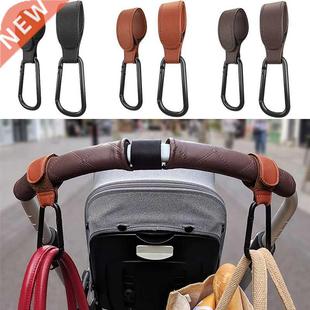1/2pcs PU Leather Baby Bag Stroller Hook Pram Rotate 60 Deg