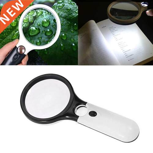 45X 3 LED Light Magnifier Reading Magnifying Glass Lens Jewe
