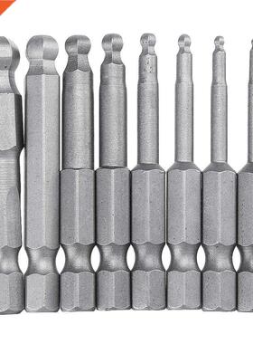 8pcs 50mm S2 Magnetic Ball Screwdriver Bits H1.5/2/2.5//4/5