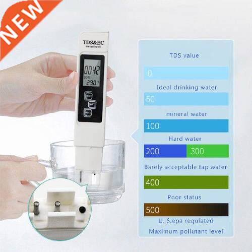 Portable Water Quality Tester TDS EC Meter Range 0-9999