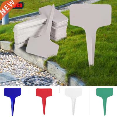 50pcs Nursery Garden Gray Plastic Plant T-type Markers Veget