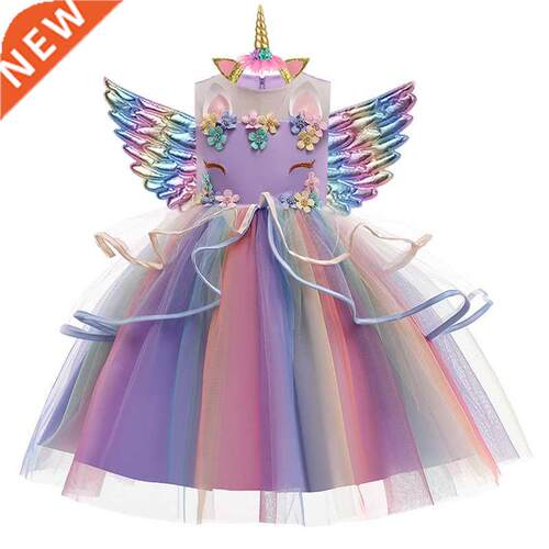 Baby Girls Unicorn Tutu Dress Pastel Rainbow Princess Girls