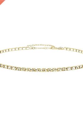 Minimlist Stinless Steel Thin Shining Crystl Choker For W