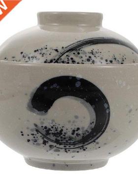 1pc Soup Bowl With Lid Ceramic Stewing Pot Household