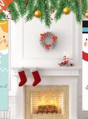 Outdoor Christmas Decorations Porch Sign Banners Hanging