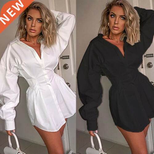 2019 ins French Stylish Slim Blouse Ladies Women Clothes Dee