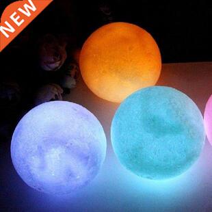LED Night Light D Print Moon Lamp Battery Powered Colorful
