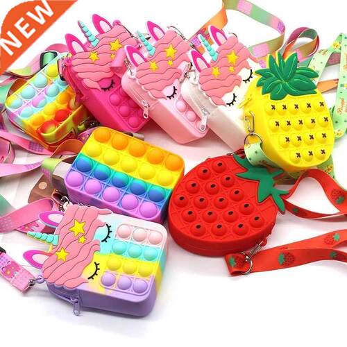New Unicorn Simple Dimple Messenger Bag Fidget Toys Push Bub