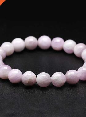 Natural Kunzite Stone Beads Bangle Elastic Women Stch Bracel