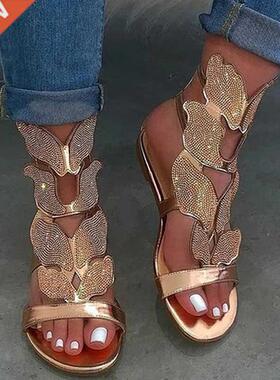 Summer Women's Low-heeled Light weight Hollow Sandals Butter