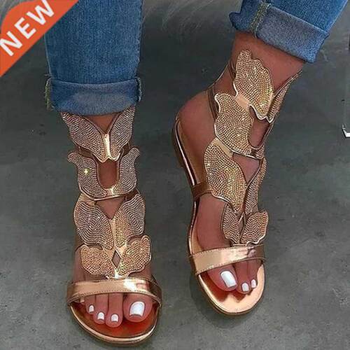 Summer Women's Low-heeled Light weight Hollow Sandals Butter