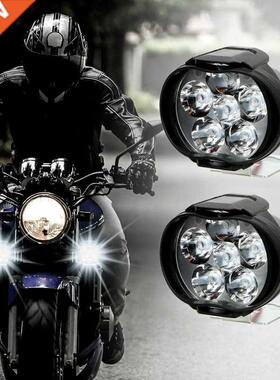 2pcs 6 LED Motorcycle Headlight White SpotLights Electric Ve