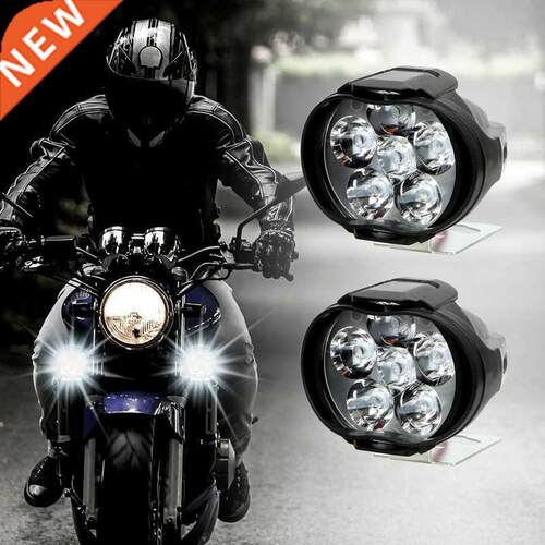 2pcs 6 LED Motorcycle Headlight White SpotLights Electric Ve