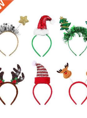 6pcs Christmas Hebands for Christmas Party Hats Christmas