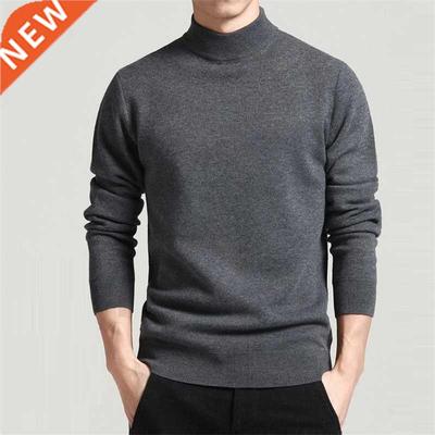 Men Sweater Solid Pullovers Mock Neck Spring And Autumn Wear