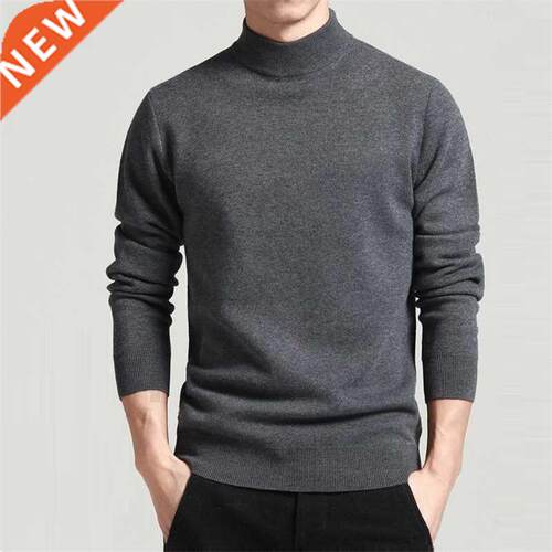 Men Sweater Solid Pullovers Mock Neck Spring And Autumn Wear