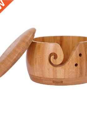Wooden Yarn Bowl Knitting Wool Holder Yarn Storage Round