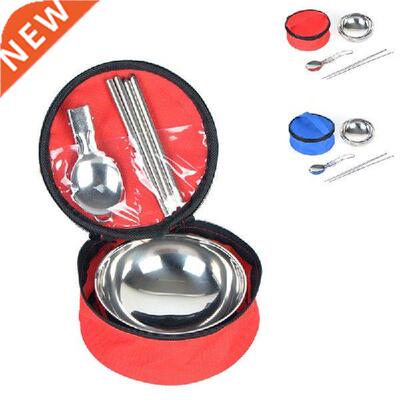 1 set Fdable Camping Bowl Storage Bag Handled Picnic