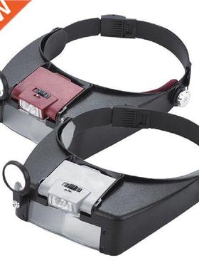 1.5X-10X Loupe Microscope LED Lig Helmet Style Magnifier