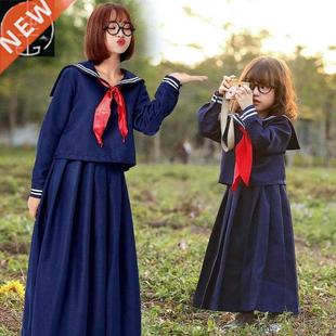 61 children's college deep long sleeve campus pleated dress
