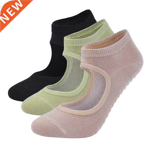 Calcetines antideslizantes de pilates para mujer, transpirab
