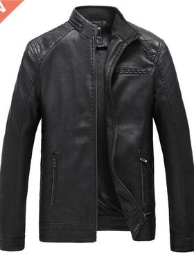 2021 Fashion Leathe Jacket Men's Fall And Stand Colla Leat
