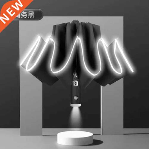 Xiaomi-paraguas automático abierto con luz LED, sombrilla d