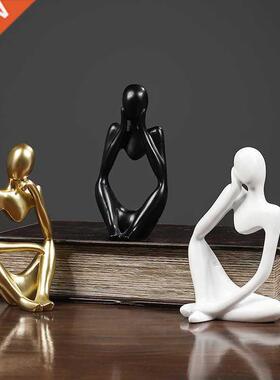 Thinker Resin Statue Nordic Abstract Figurine Crafts Home De