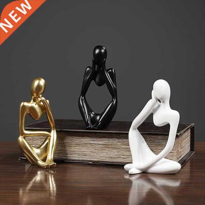 Thinker Resin Statue Nordic Abstract Figurine Crafts Home De