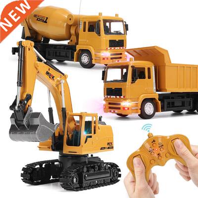Rc Vehicle Excavator Dumptruck Crane Blender With Light Simu