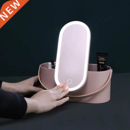 Makeup Organizer Box with LED Light Mirror Portable Travel M