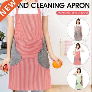 Bib Apron Waterproof Kitchen Apron with Large Middle Pocket