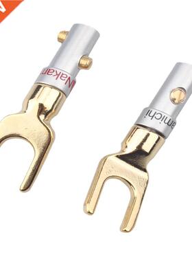 8Pcs Audio adapter Y Spade Plug Gold Plated Brass Nakamichi