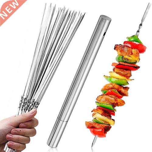 Skewers for Barbecue Reusable Grill Stainless Steel Skewers
