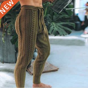 Fashion Lace-up Zipper Little feet Pants For Men Drawstring