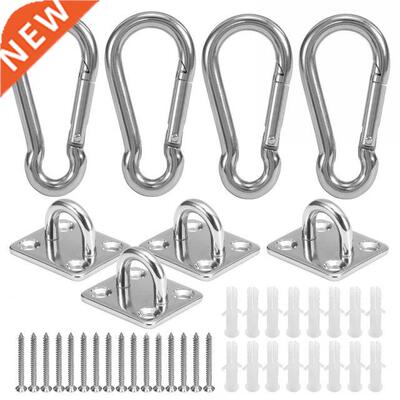4Sets 316 Stanless Steel Eye Plates Carabners Screws Set M