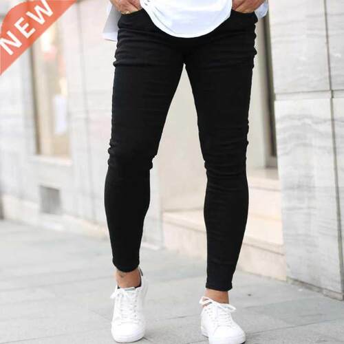 Jeans Men Business Casual Black Slim Pencil Pants Male Fash