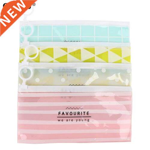 Eco-Friendly PVC Stationery Storage Bags Zipper Office Bills