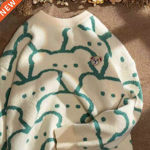 New Korean cute cartoon Knitted Sweater Winter y2k Harajuku