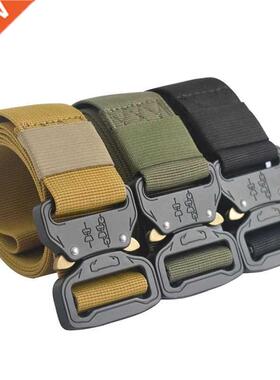 Men's Army Tactical Belt Heavy Webbing Adjustable Military S